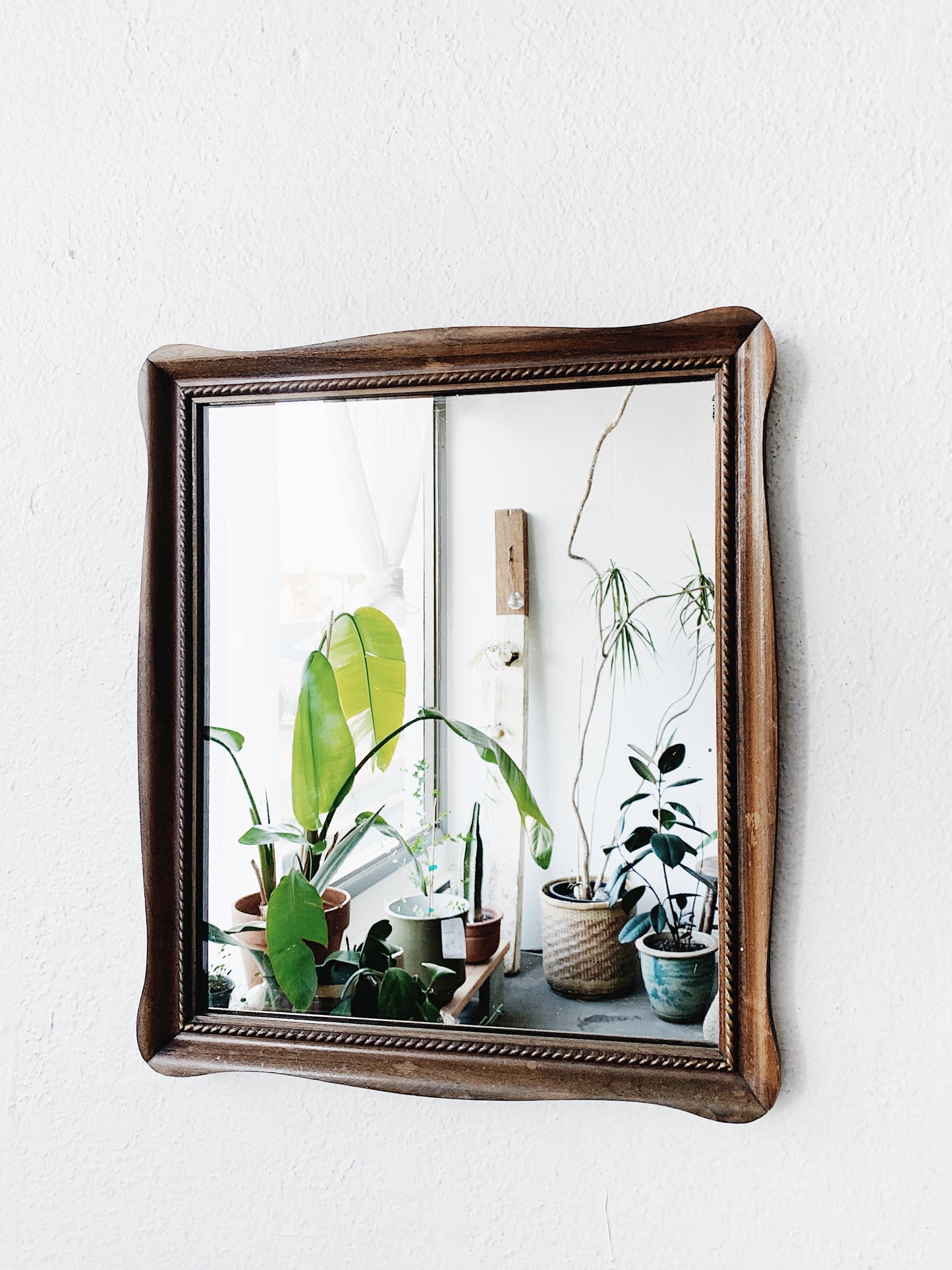 Vintage Wood Framed Mirror
