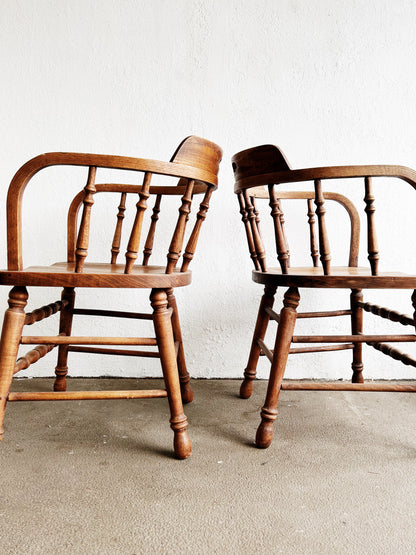 Vintage Oak Captains Chair