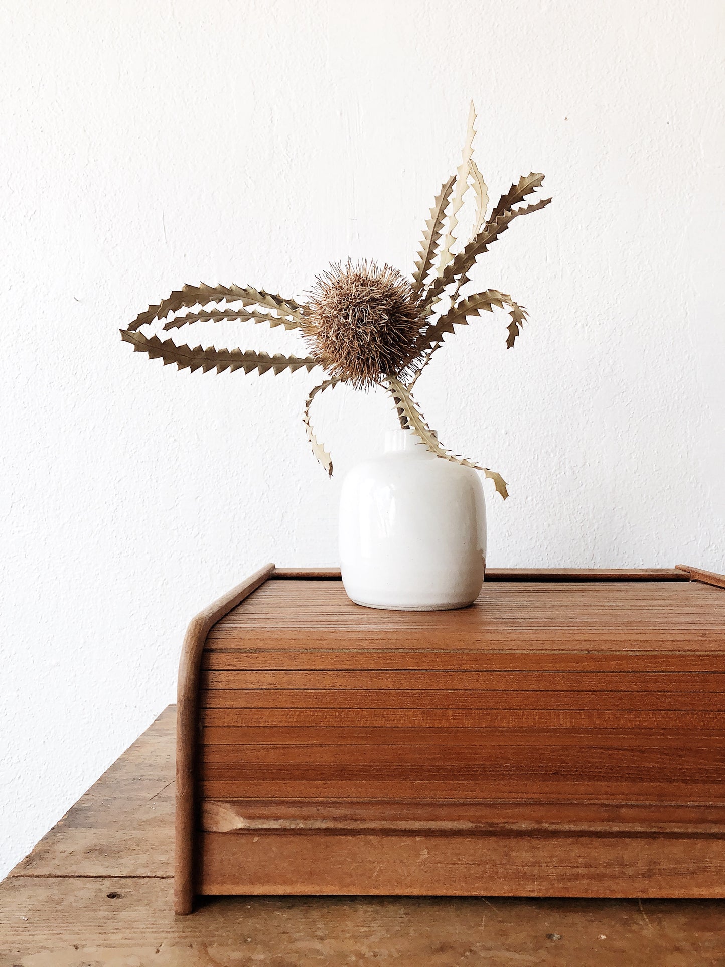 Vintage Wood Tambour Storage