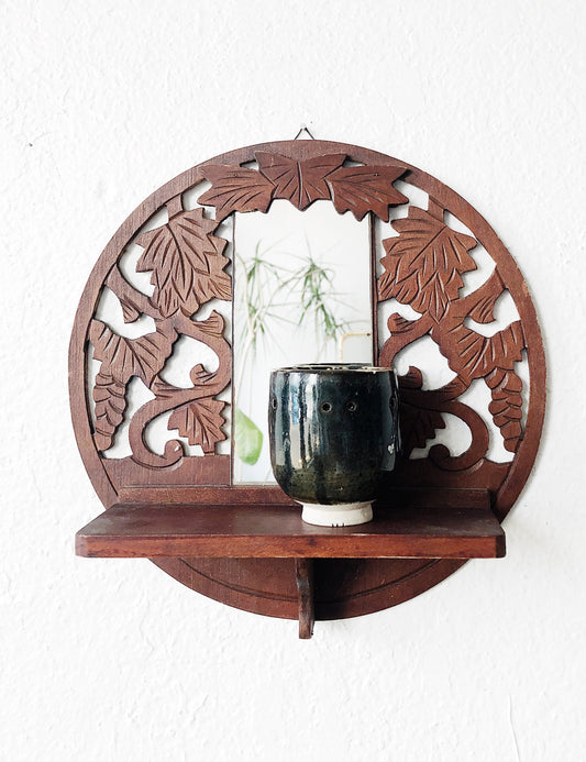 Antique Victorian Openwork Mirror Shelf