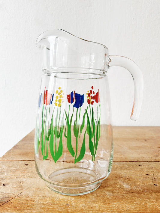 Arc France Mid Century Tulips Pitcher
