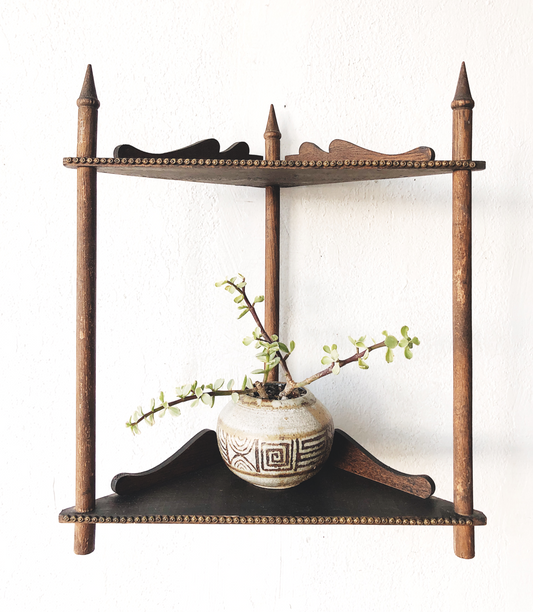 Antique Victorian Wood Corner Shelf