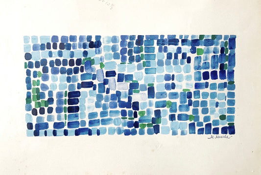 Vintage Original Abstract Watercolor Painting
