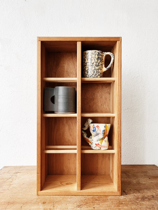 Vintage Wood Cubby Shelf