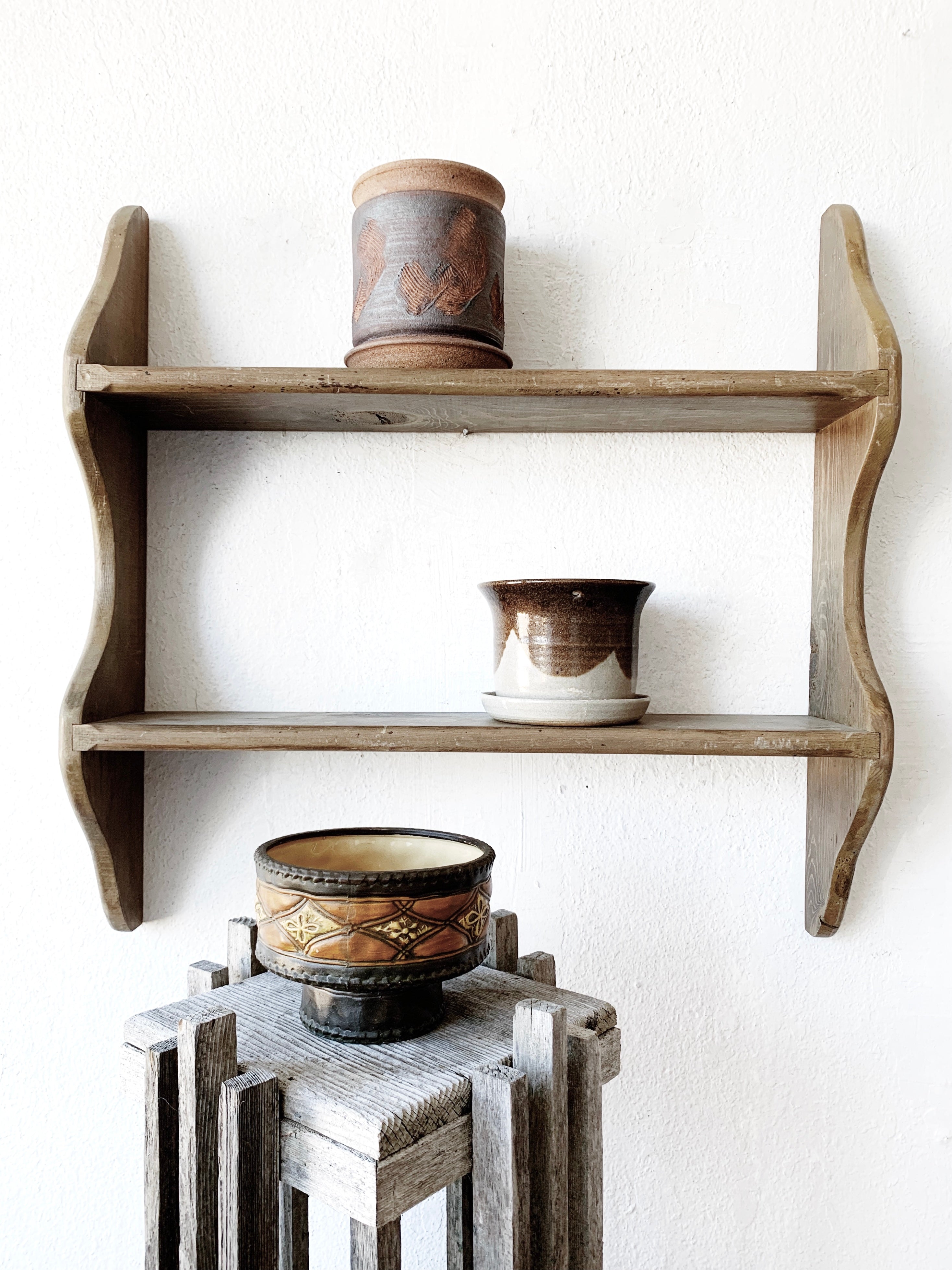 Large Vintage Wood Wall Shelf – Maven Collective