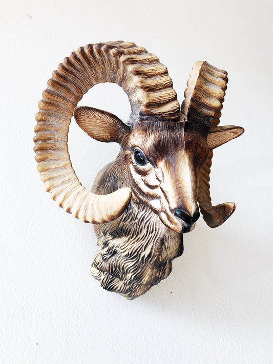 Vintage Resin Ram’s Head