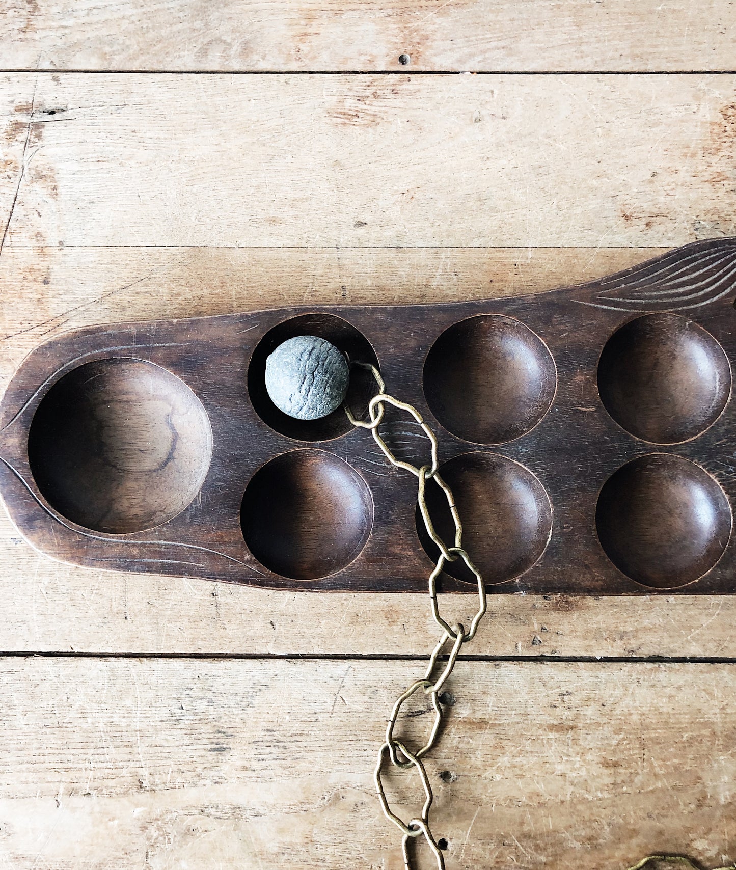 Giant Carved Mancala Board