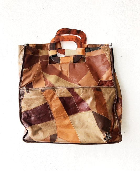 Vintage Leather Patchwork Tote