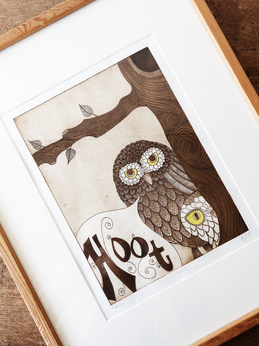 Original Owl Woodcut