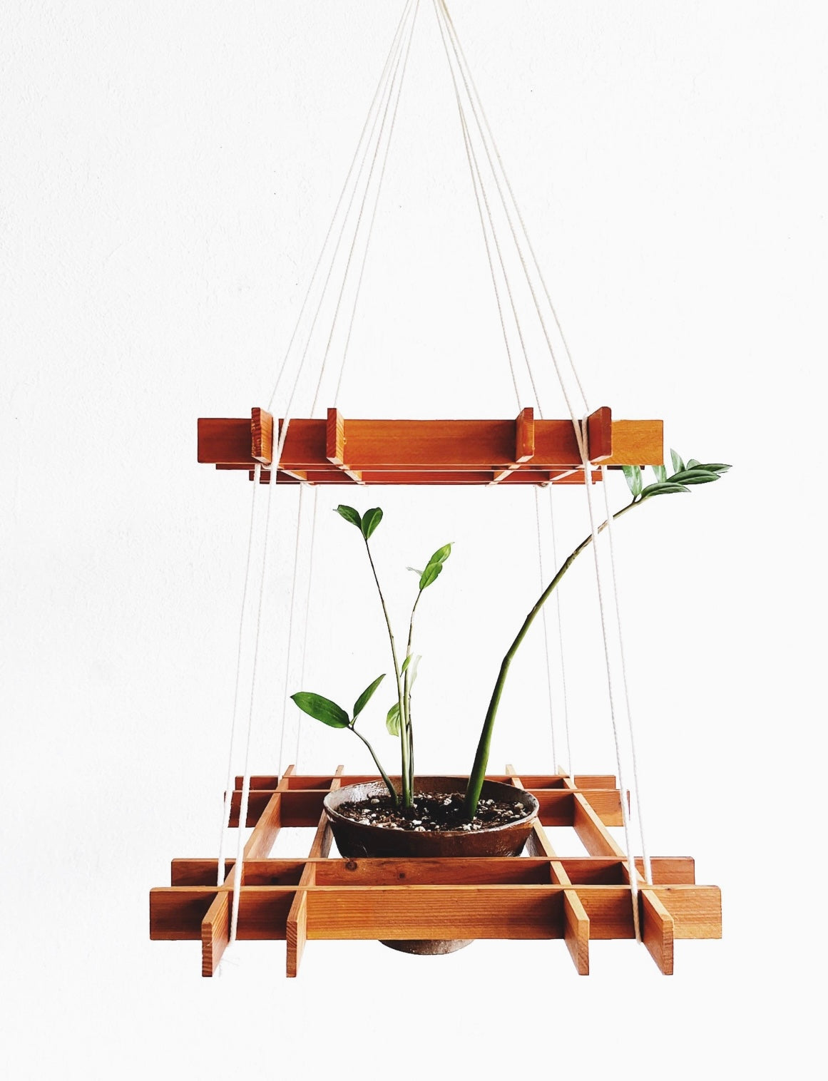 plant hanger wood Wooden Grid Plant Hanger – Maven Collective