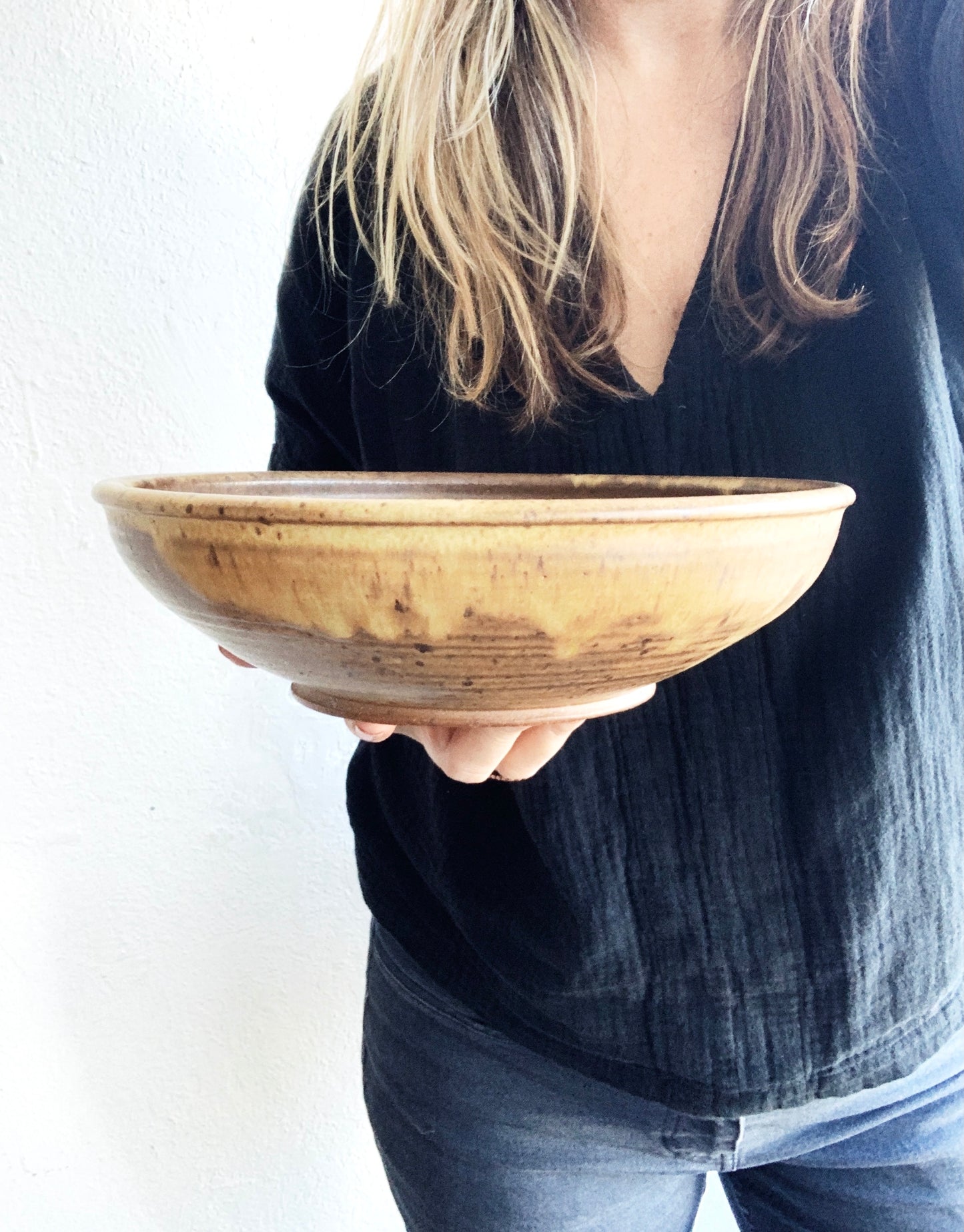Vintage Handmade Stoneware Bowl
