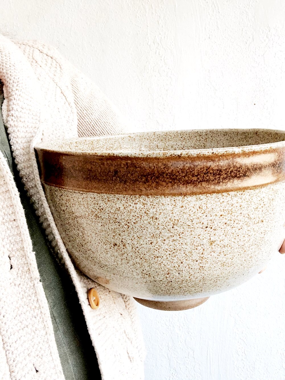 Extra Large Footed Ceramic Bowl