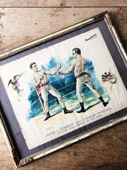 Antique Boxing Lithograph