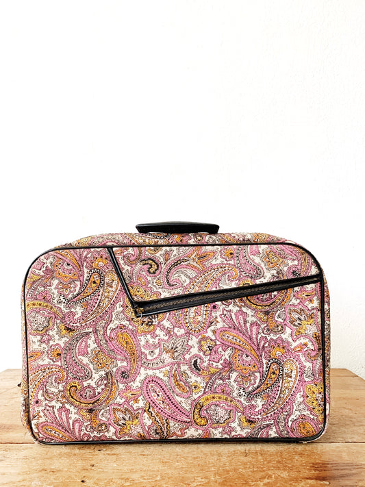 Vintage Paisley Suitcase with Keys