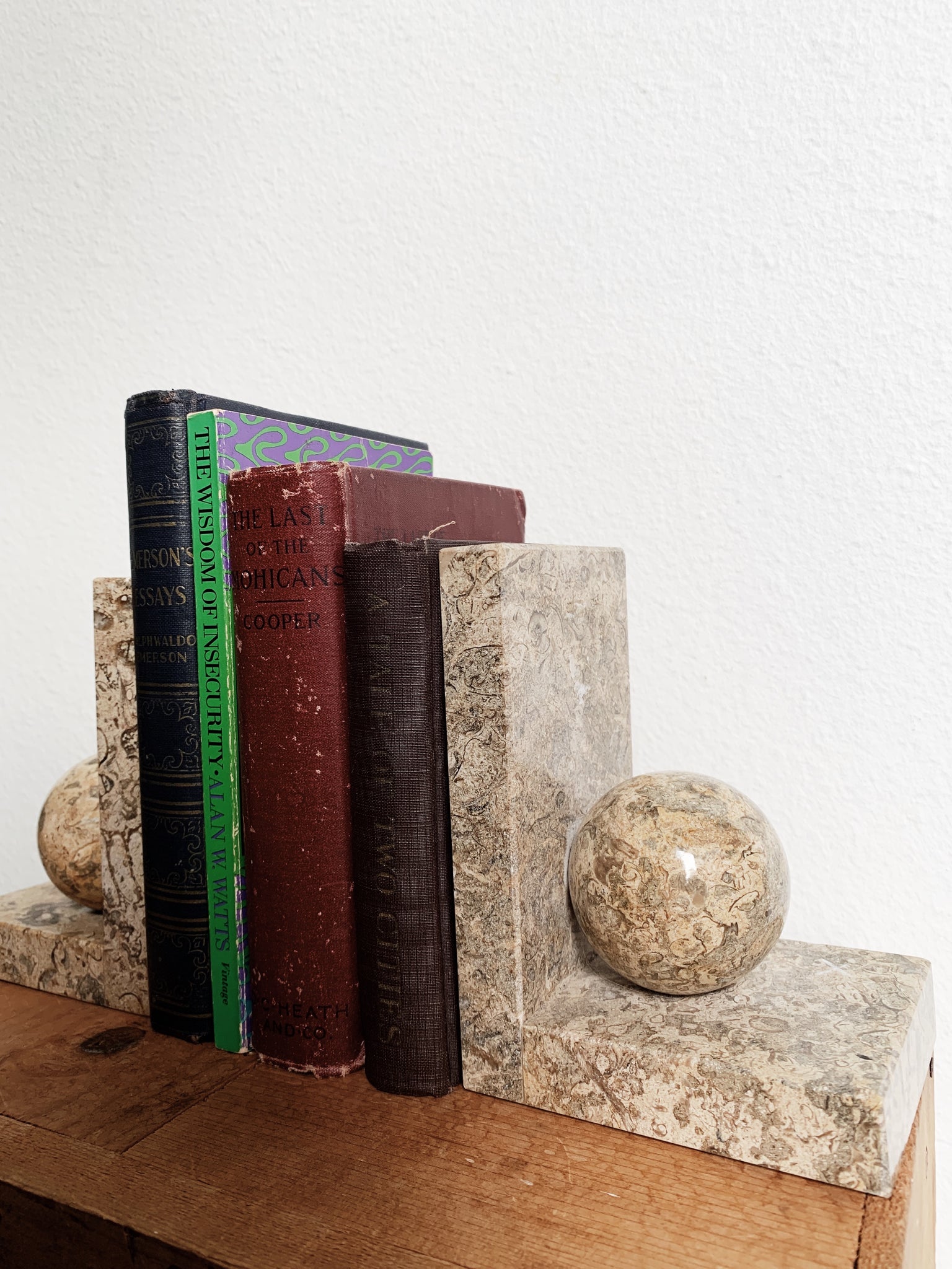 Vintage Marble Bookends