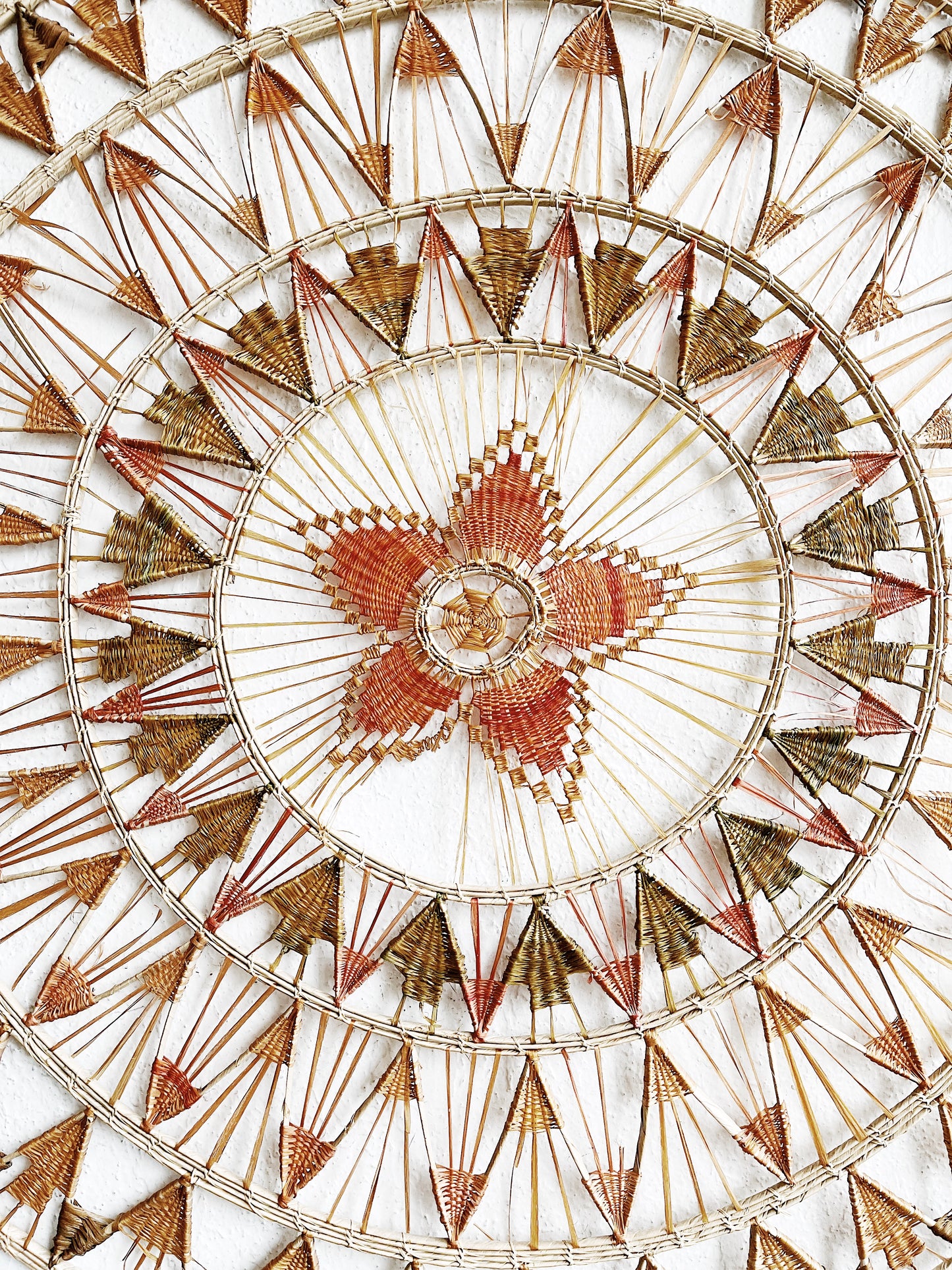 Large Straw Mandala Basket