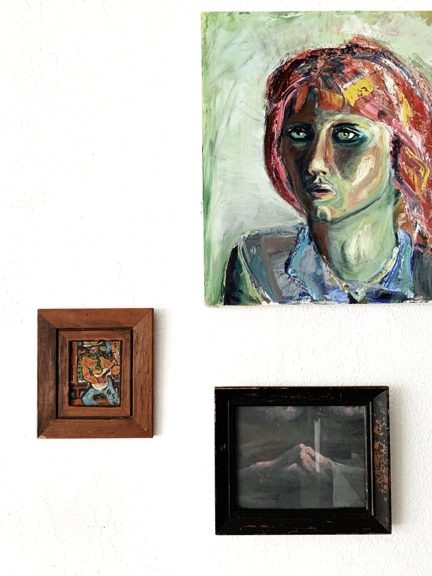 Vintage Framed Pink Mountain Painting