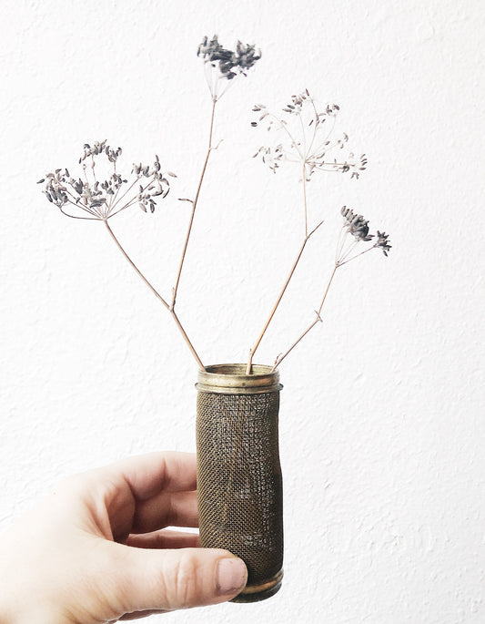 Vintage Copper Mesh Vase