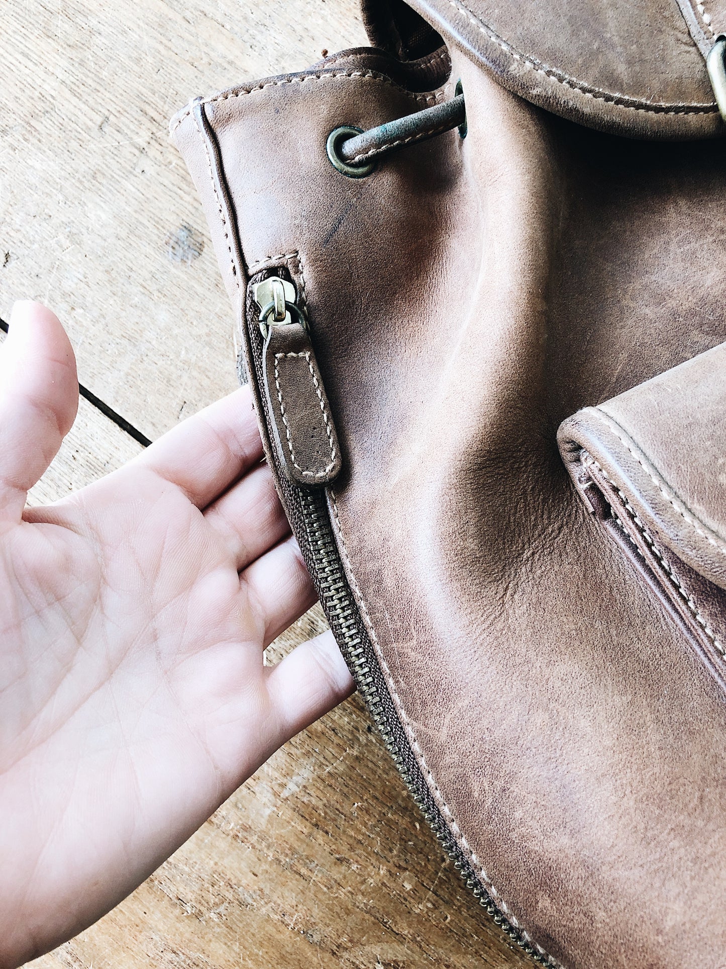 Vintage Leather Back Pack