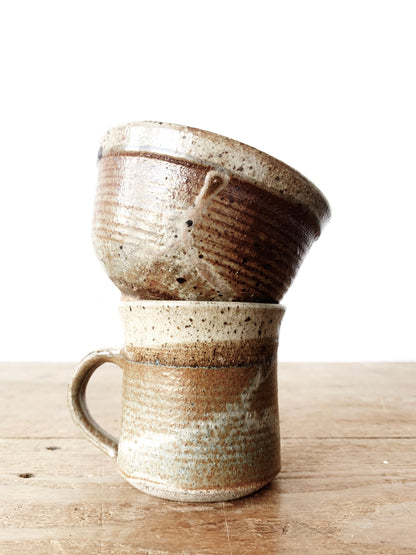 Handmade Vintage Pottery Pair