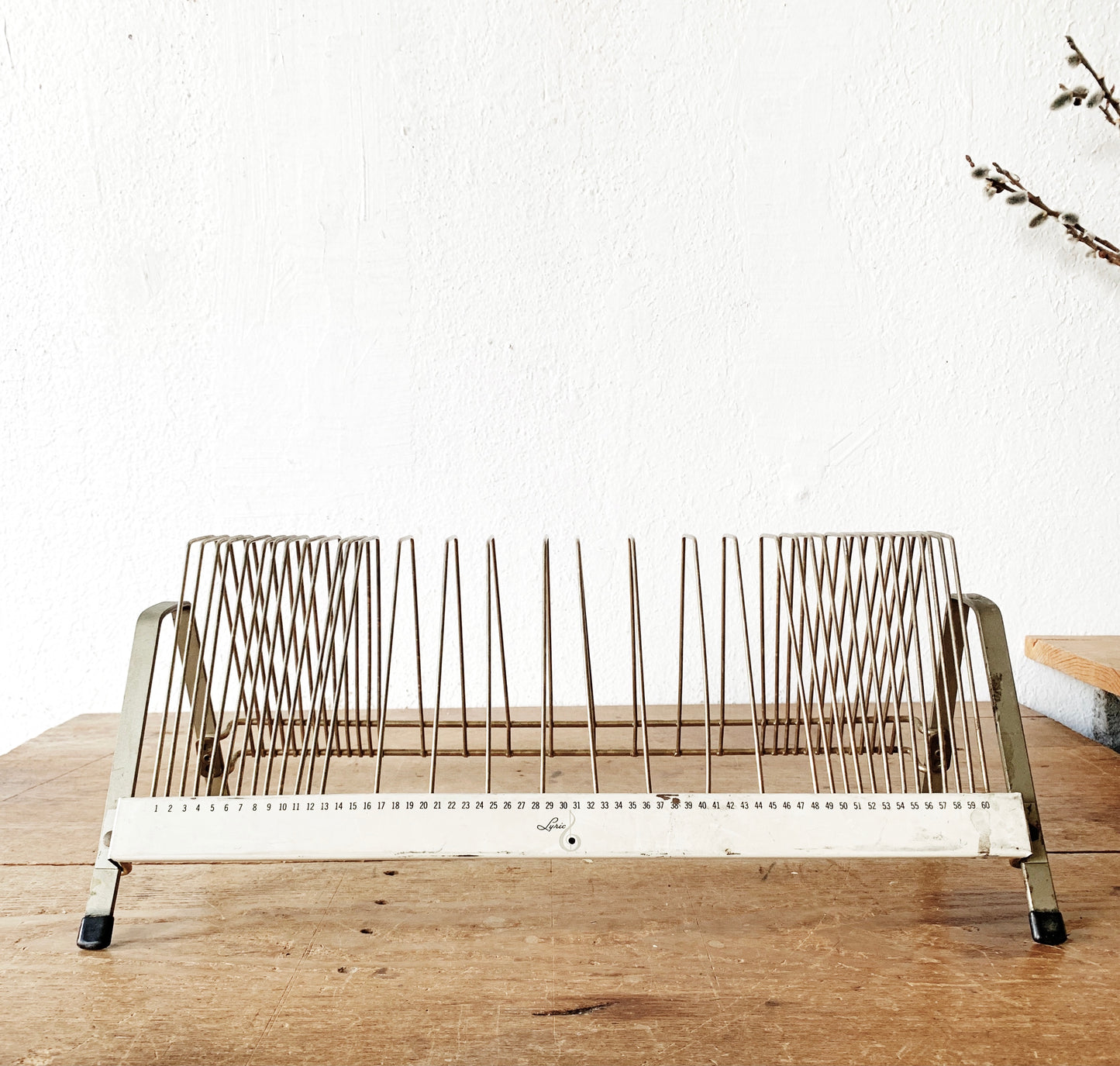 Mid Century Industrial Lyric Record Rack