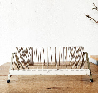 Mid Century Industrial Lyric Record Rack
