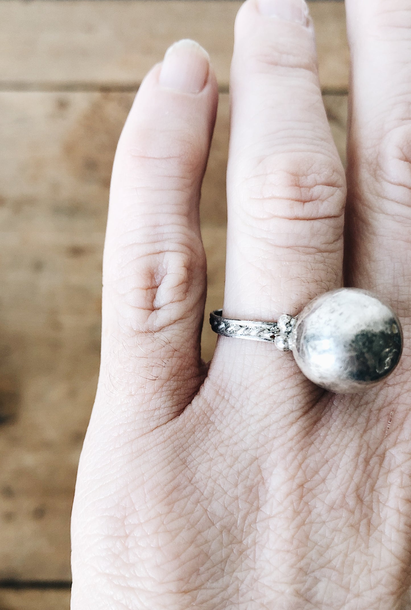 Vintage Sterling Ball Ring