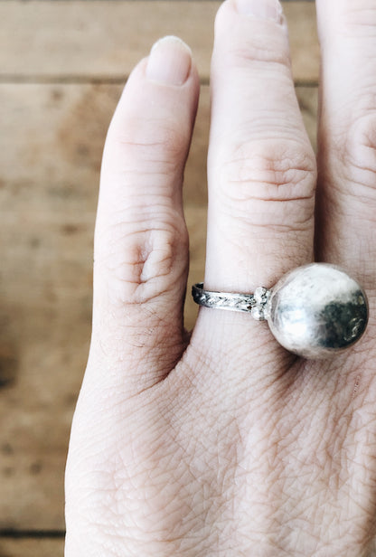 Vintage Sterling Ball Ring