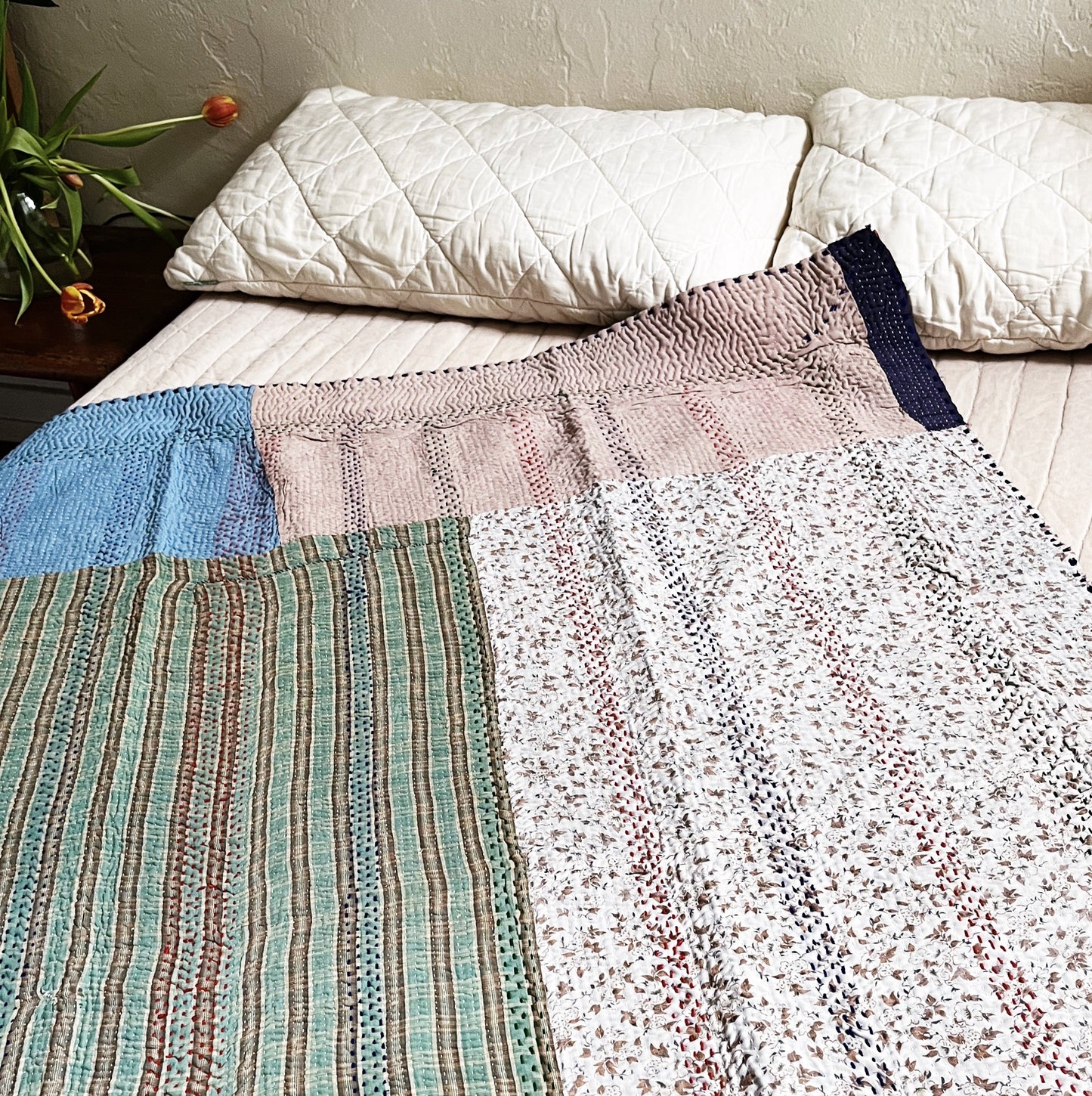 Handmade Cotton Kantha Quilt