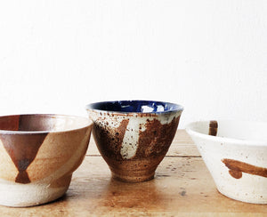 Trio of Heavy Vintage Stoneware Bowls