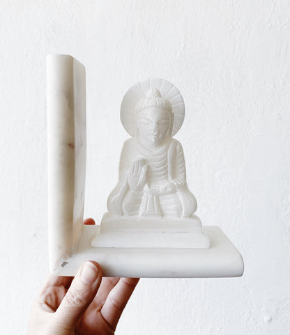 White Marble Buddha Bookend