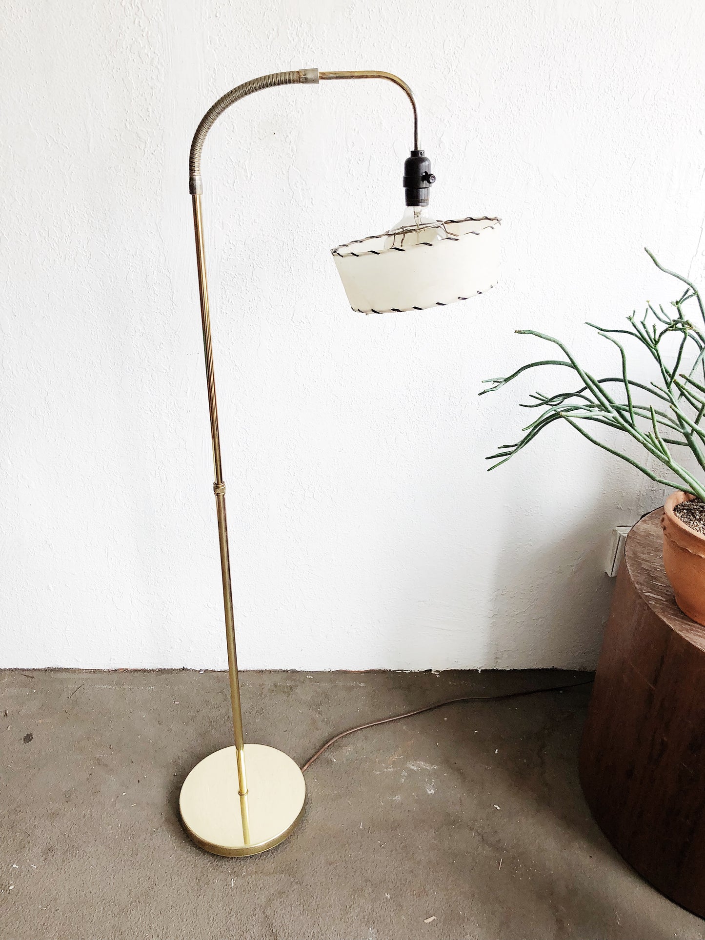 Vintage Brass Gooseneck Floor Lamp