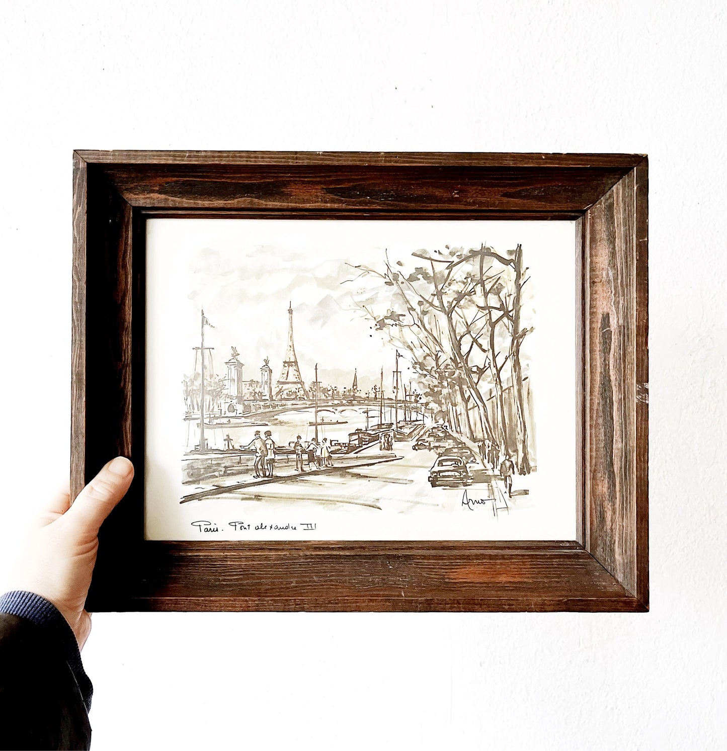 Mid Century Framed Paris Lithograph