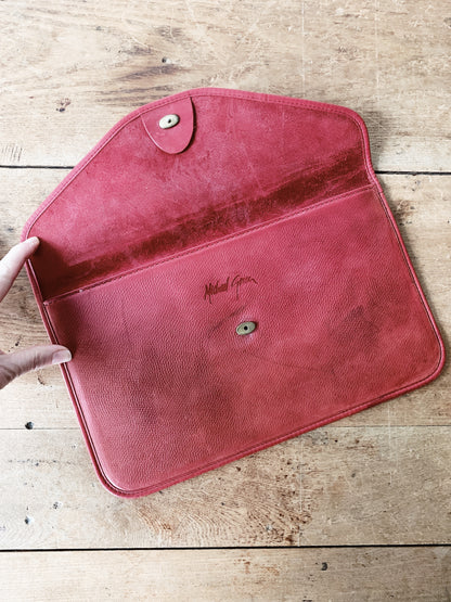 Michael Green Pebbled Leather Clutch