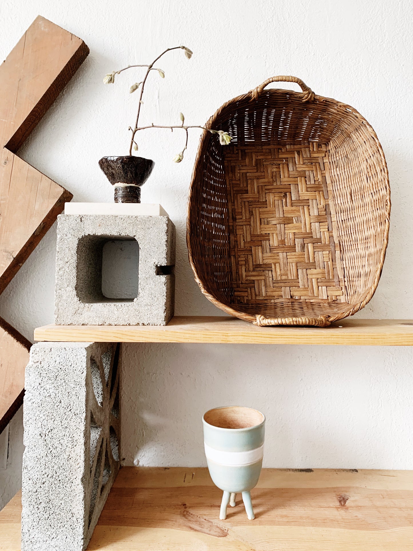 Vintage Shallow Basket