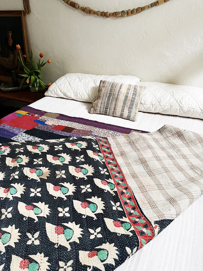 Handmade Cotton Kantha Quilt