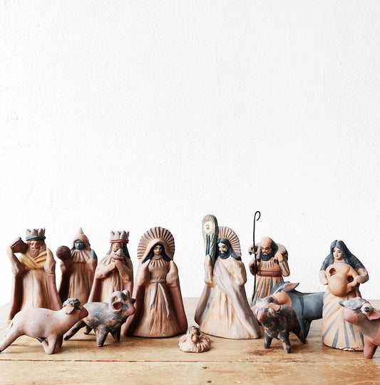 Vintage Terra Cotta Nativity Set