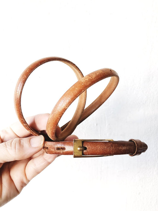 Vintage Skinny Leather Belt