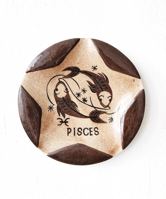 Hand Painted Pisces Ceramic Plate