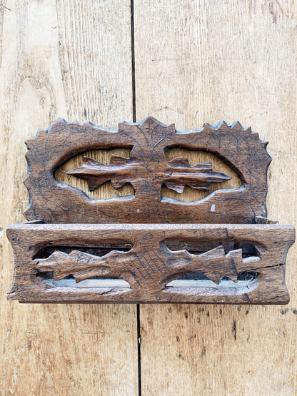 Vintage Hand Crafted Primitive Wood Caddy