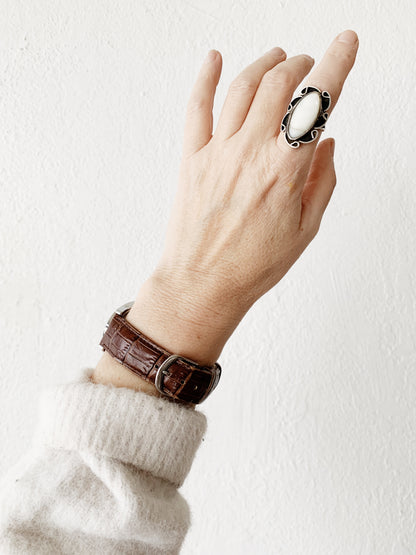 Vintage Sterling Silver Moonstone Ring