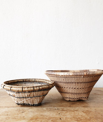 Vintage South African Woven Basket Pair