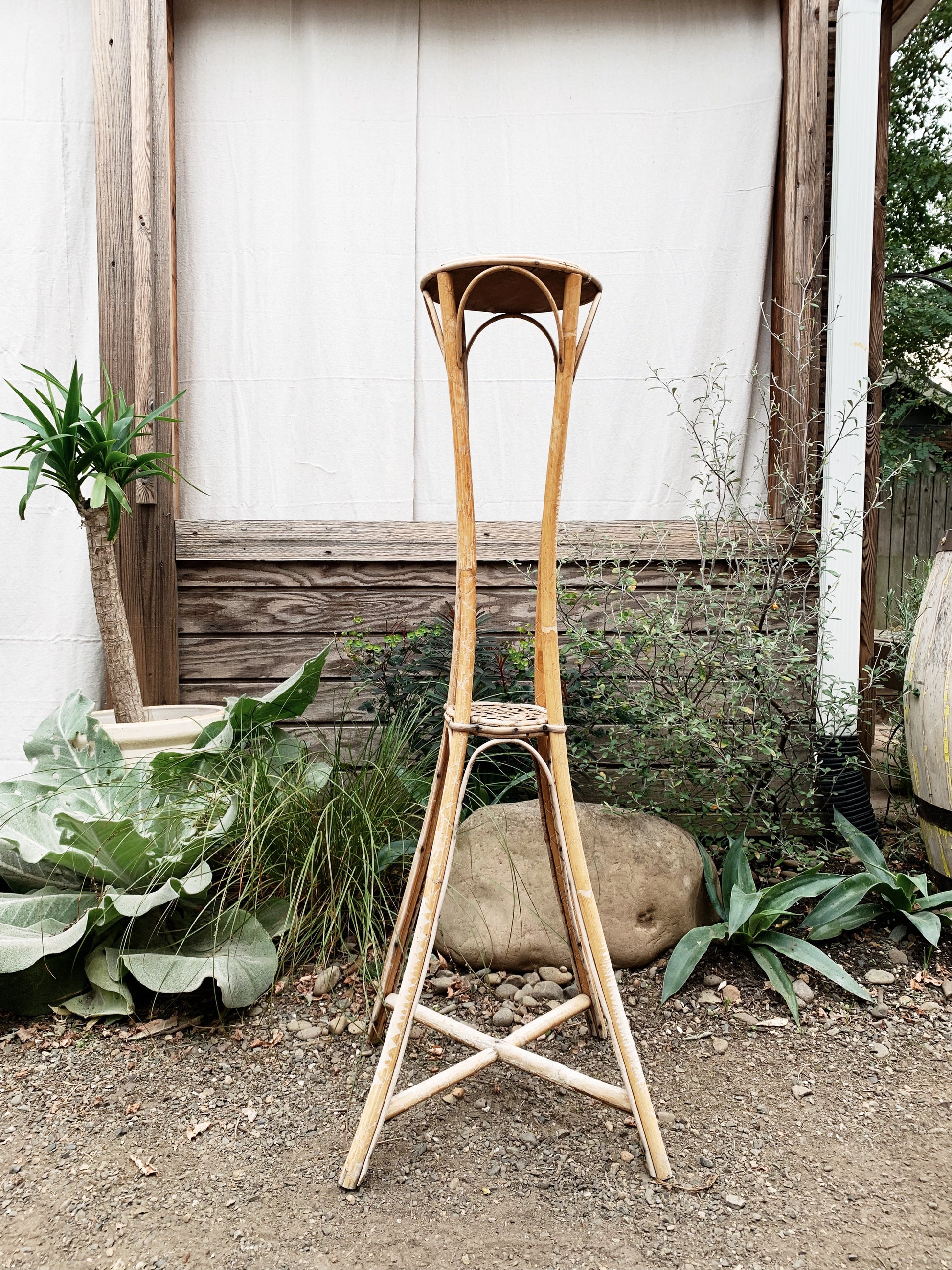 bamboo plant hanger Vintage Bamboo Plant Stand