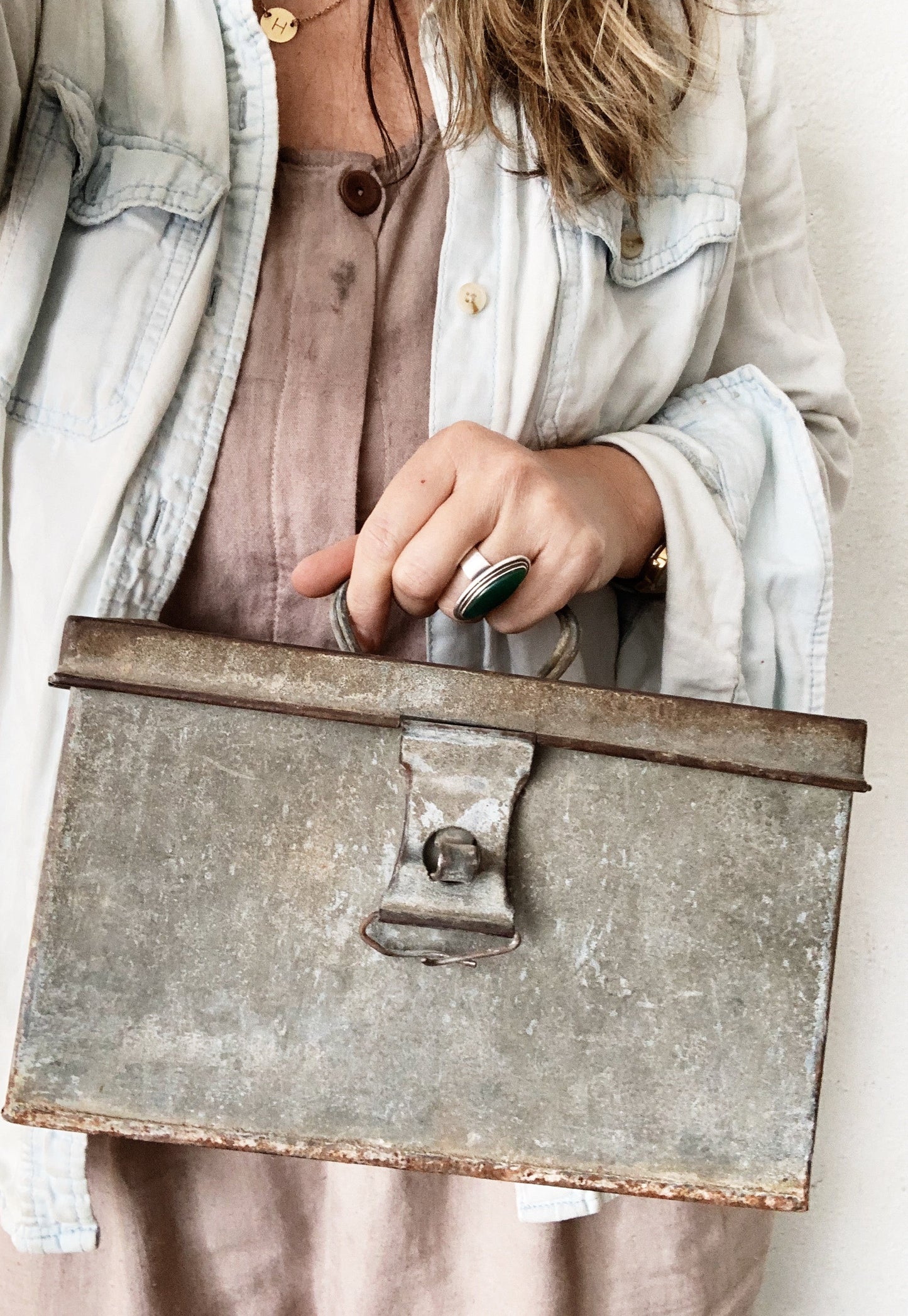 Antique Metal Tool Caddy