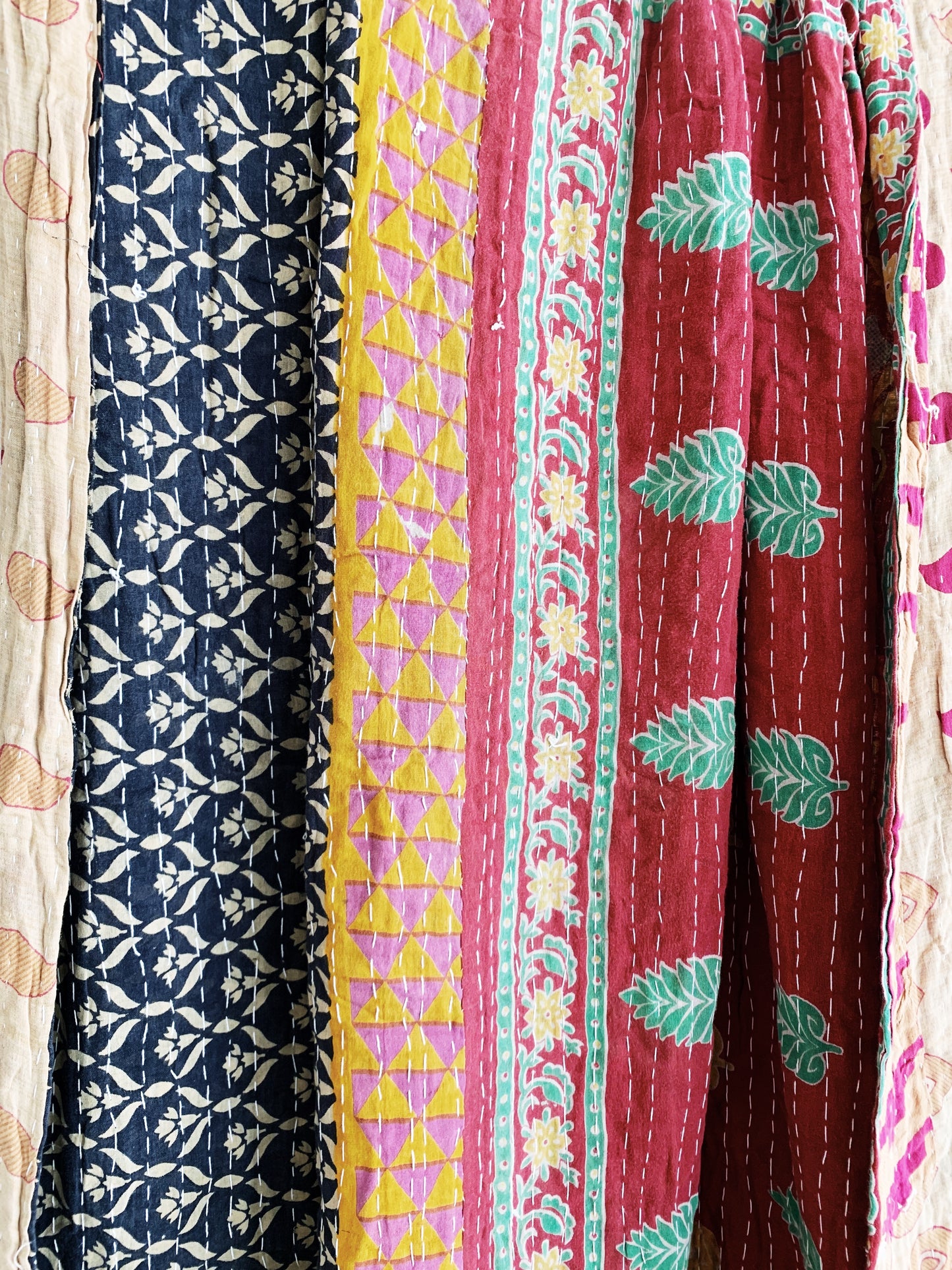 Vintage Reversible Cotton Kantha Quilt