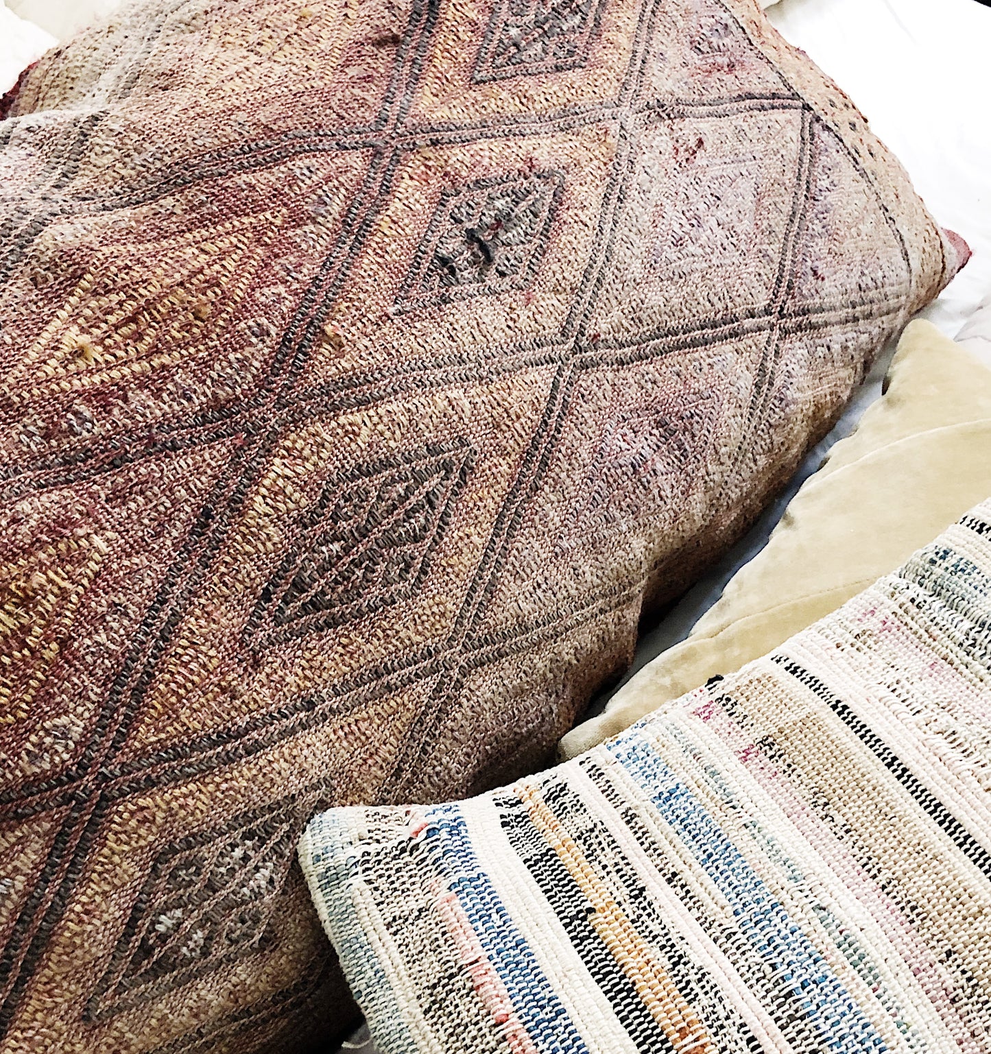 Oversized Reversible Wool Kilim Cushion