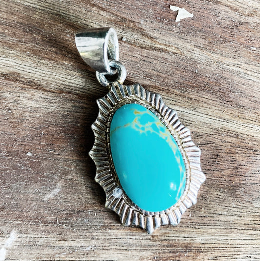 Vintage Turquoise and Sterling Pendant