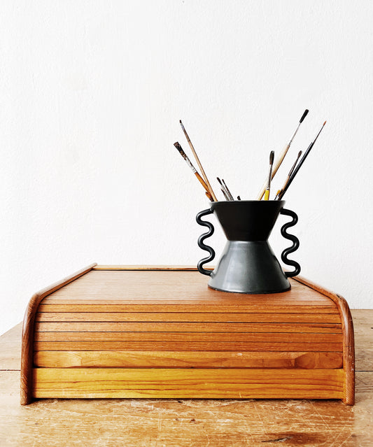 Mid Century Teak Tambour Storage