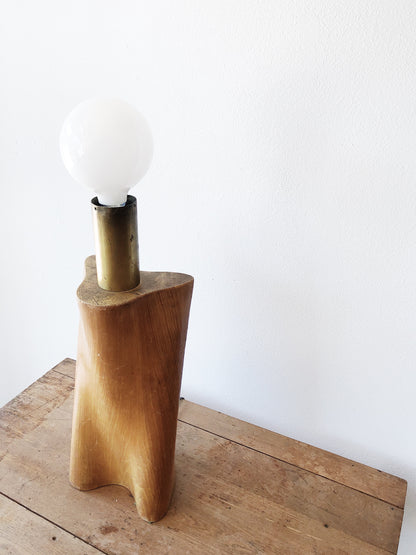 Vintage 1970s Biomorphic Wood Lamp