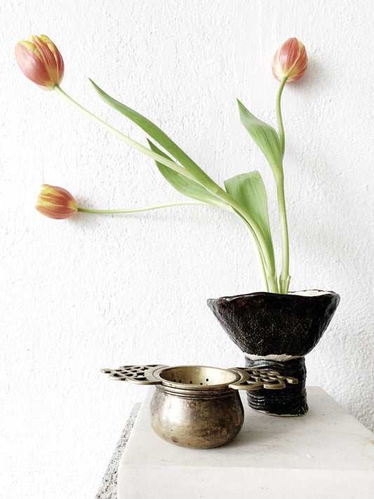 Vintage Two Piece Brass Incense Burner